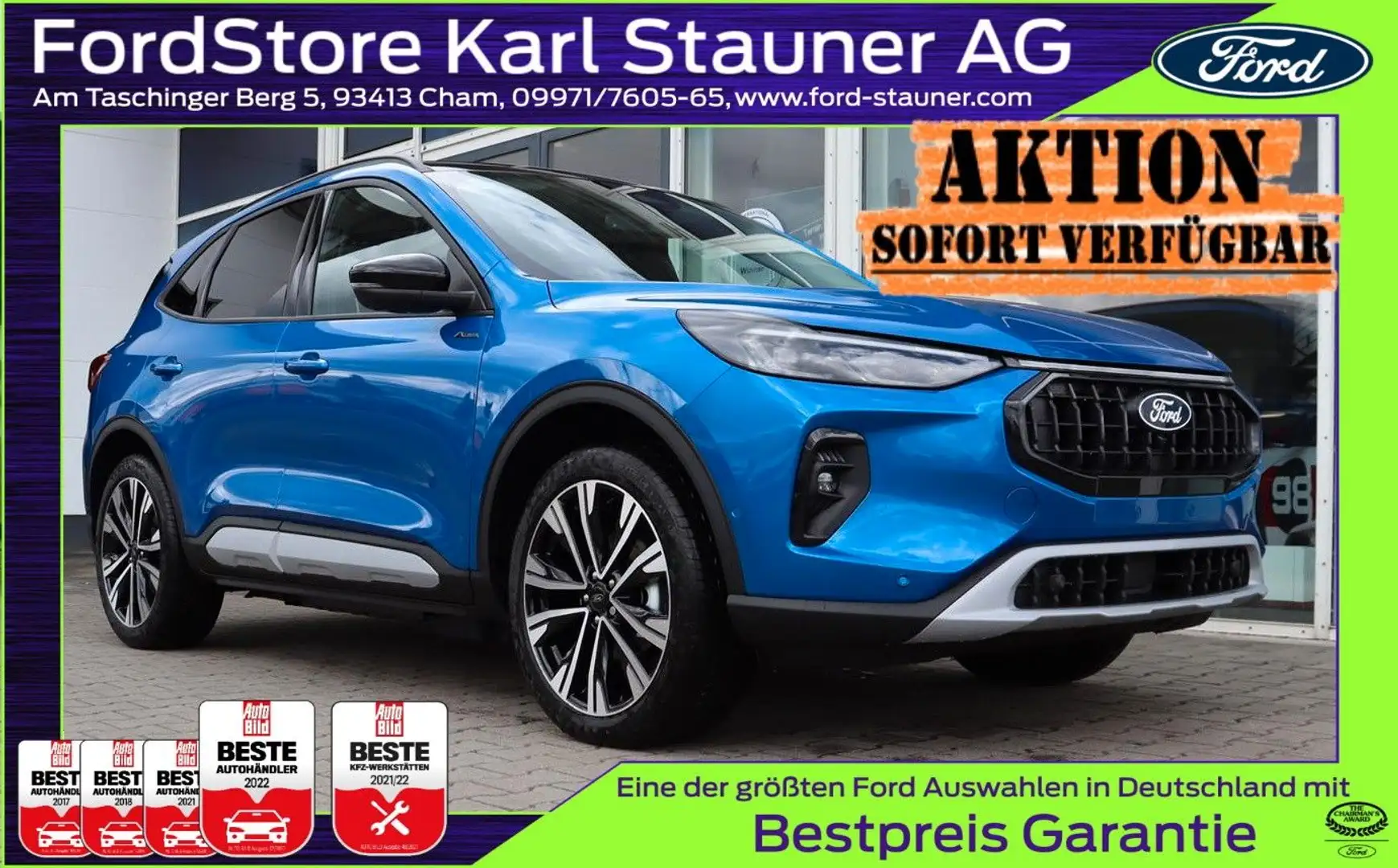 Ford Kuga Active X 2.5 PHEV 360°Kamera PANODACH 4,99% Blau - 1