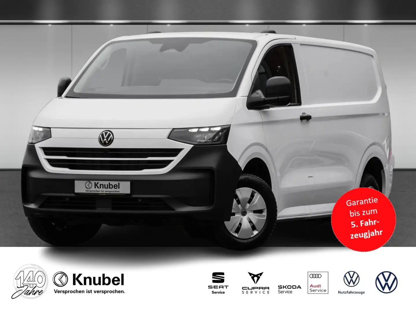 Volkswagen T7 Transporter Kasten 2.0 TDI Fahrass+ AHK Ganzj.reifen Weiß - 1