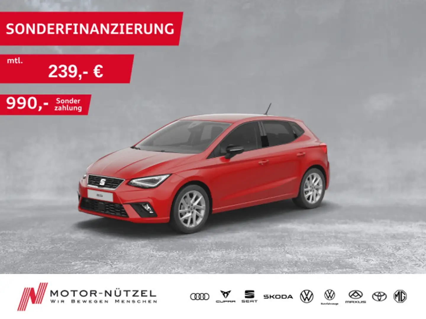 SEAT Ibiza 1.0 TSI FR LED+NAVI+2xPDC+GRA+SHZ Rot - 1