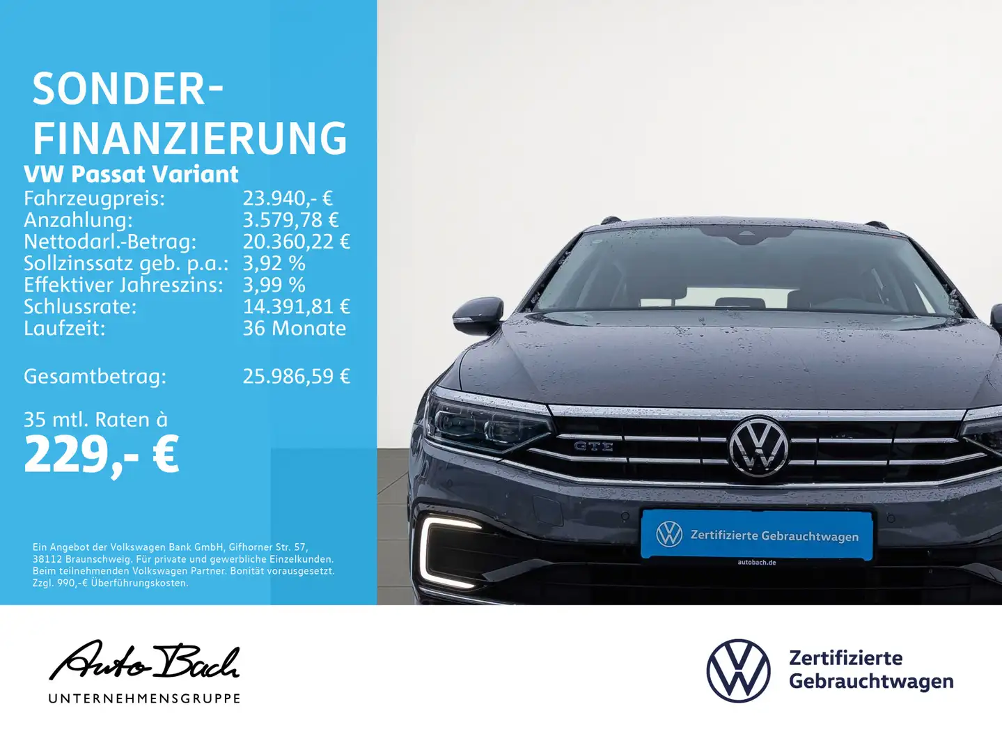 Volkswagen Passat Variant GTE 1.4 TSI DSG eHybrid, LED-Matr Grau - 2