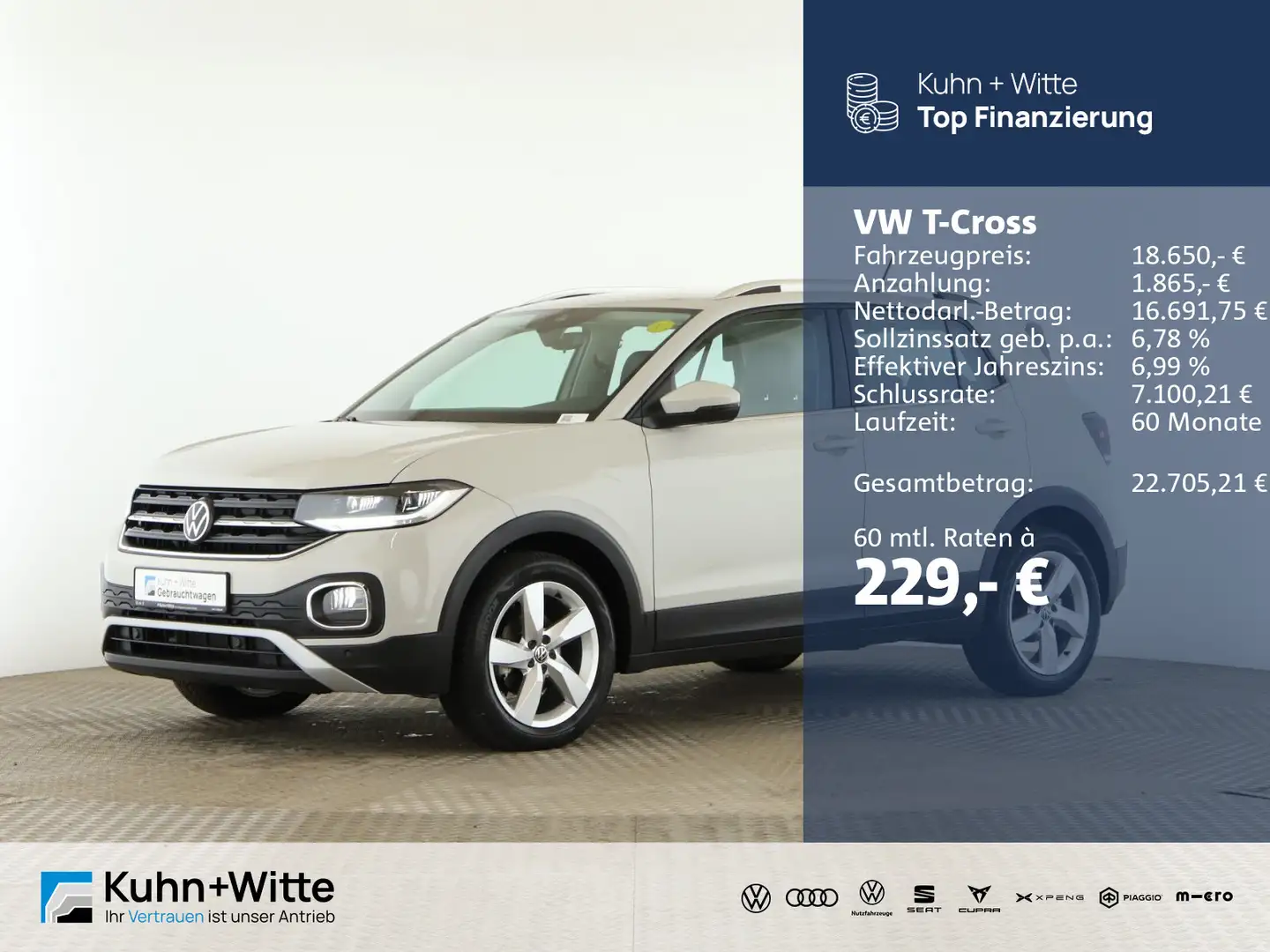 Volkswagen T-Cross 1.0 TSI Style *LED*PDC*SHZ*Audio* Gris - 1