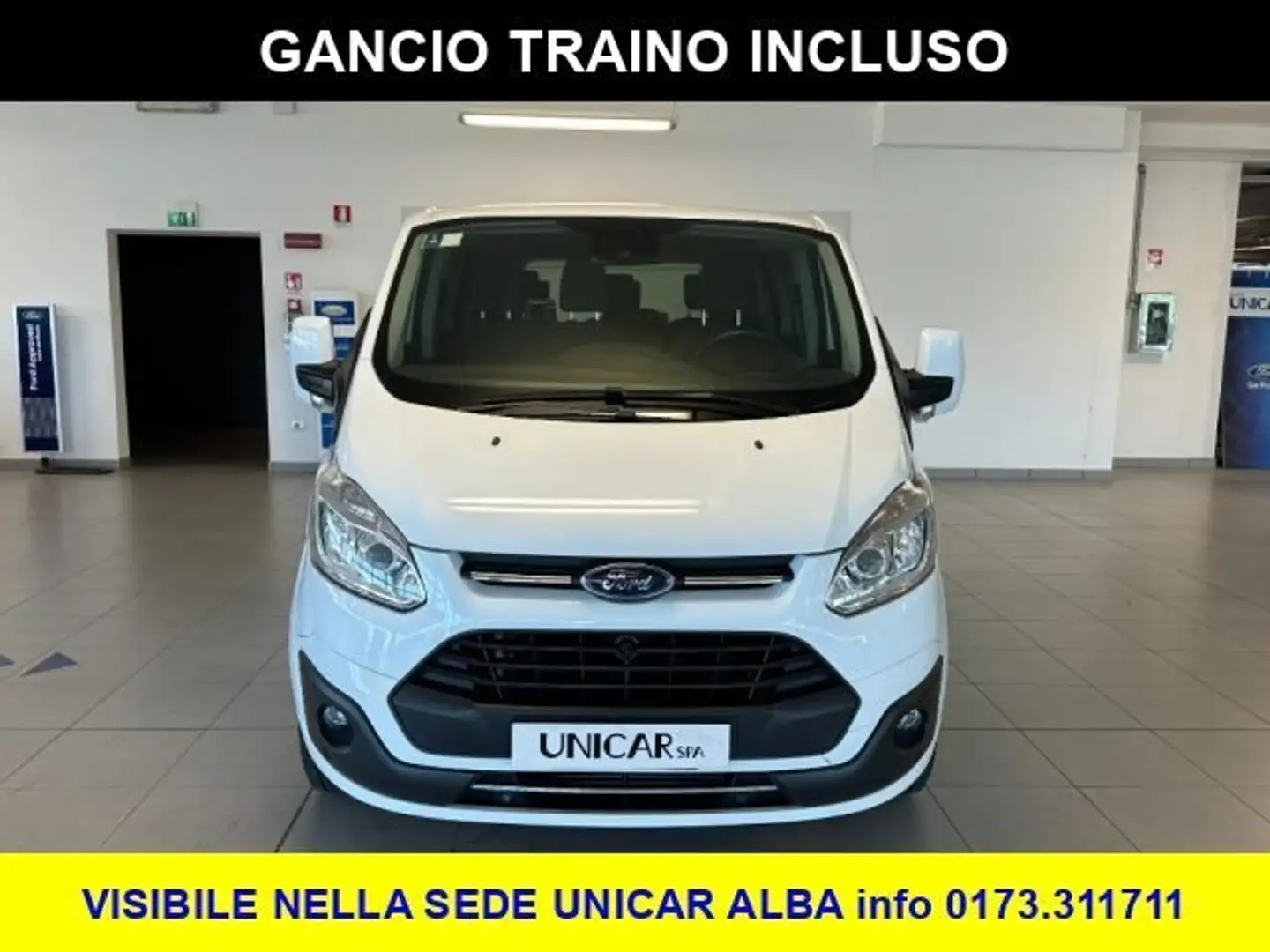 Ford Tourneo Custom 2.000 DIESEL 170 CV TREND 310 L1H1 + GANCIO TRAINO Blanc - 2