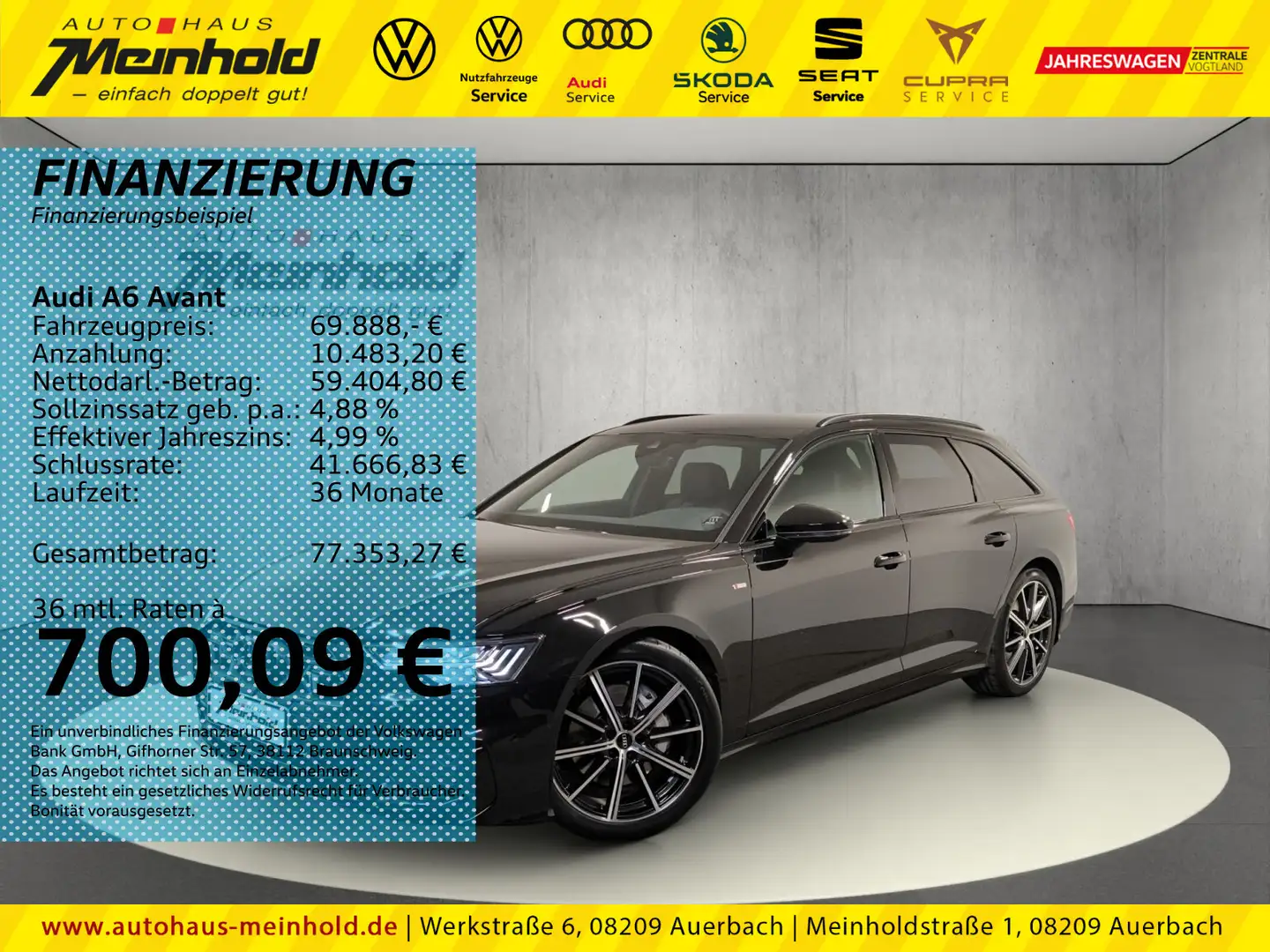 Audi A6 Design S line 50 TDI quattro tiptronic, Schwarz - 1