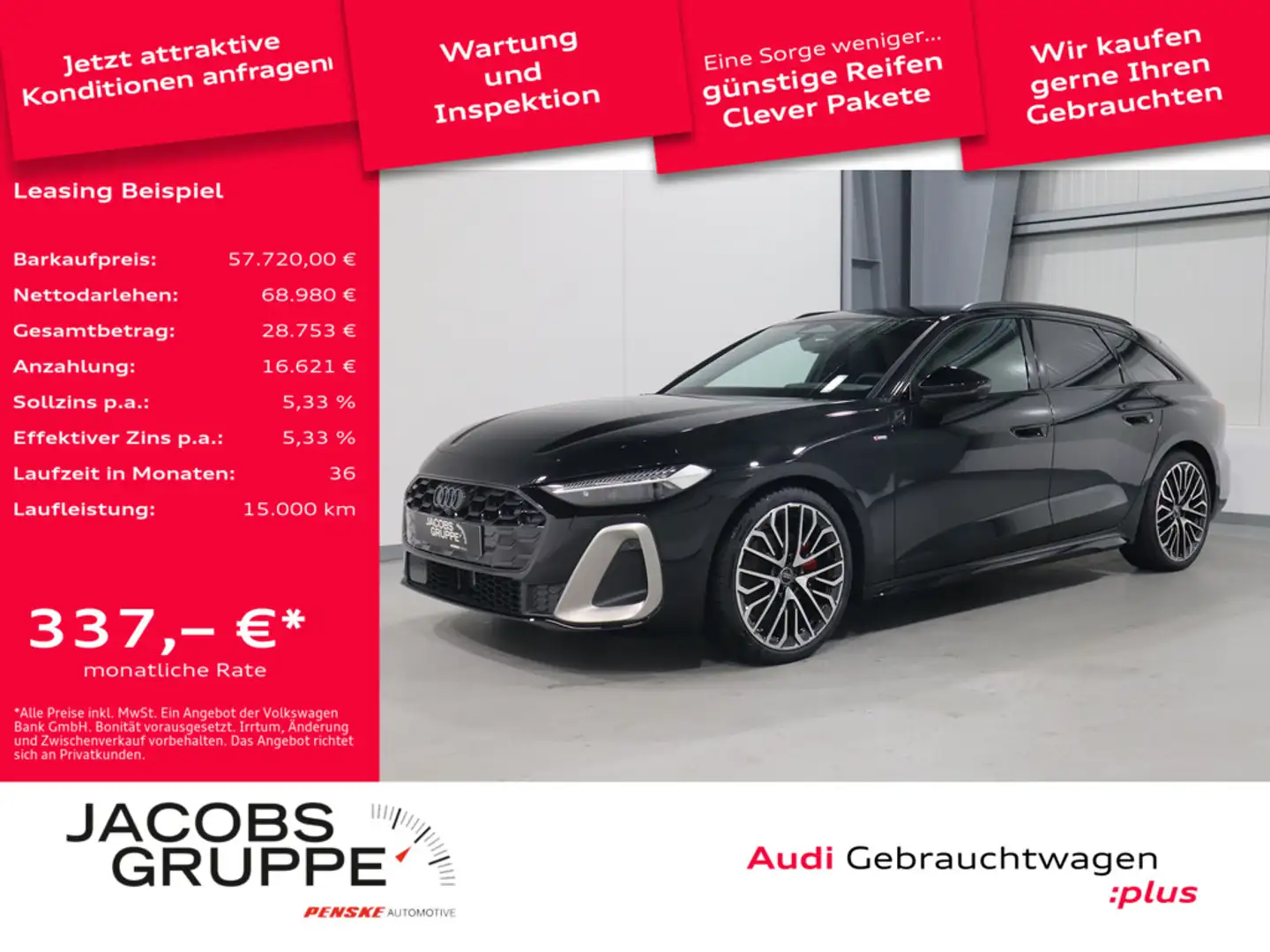 Audi A5 Avant TDI quattro edition one S-Line Matrix*PDC*AHK * Schwarz - 1