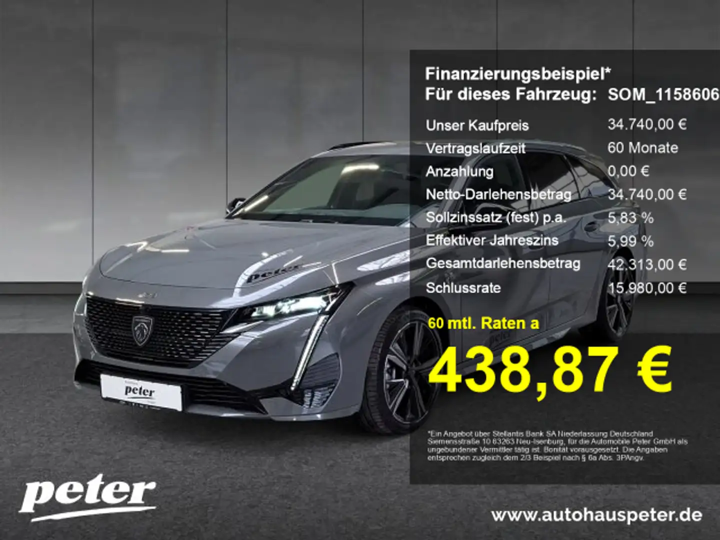Peugeot 308 308 SW GT Hybrid 136PS eDSC +Navi+Kamera+LED+SHZ Grau - 1