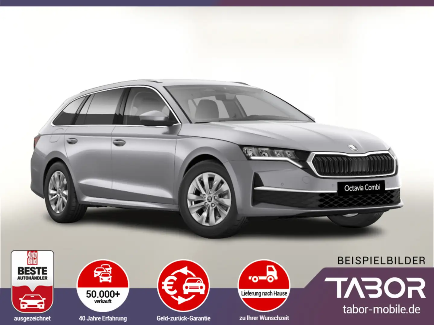Skoda Octavia Combi 2.0 TDI 116 Selec LED Nav vEHK Kam Argento - 1