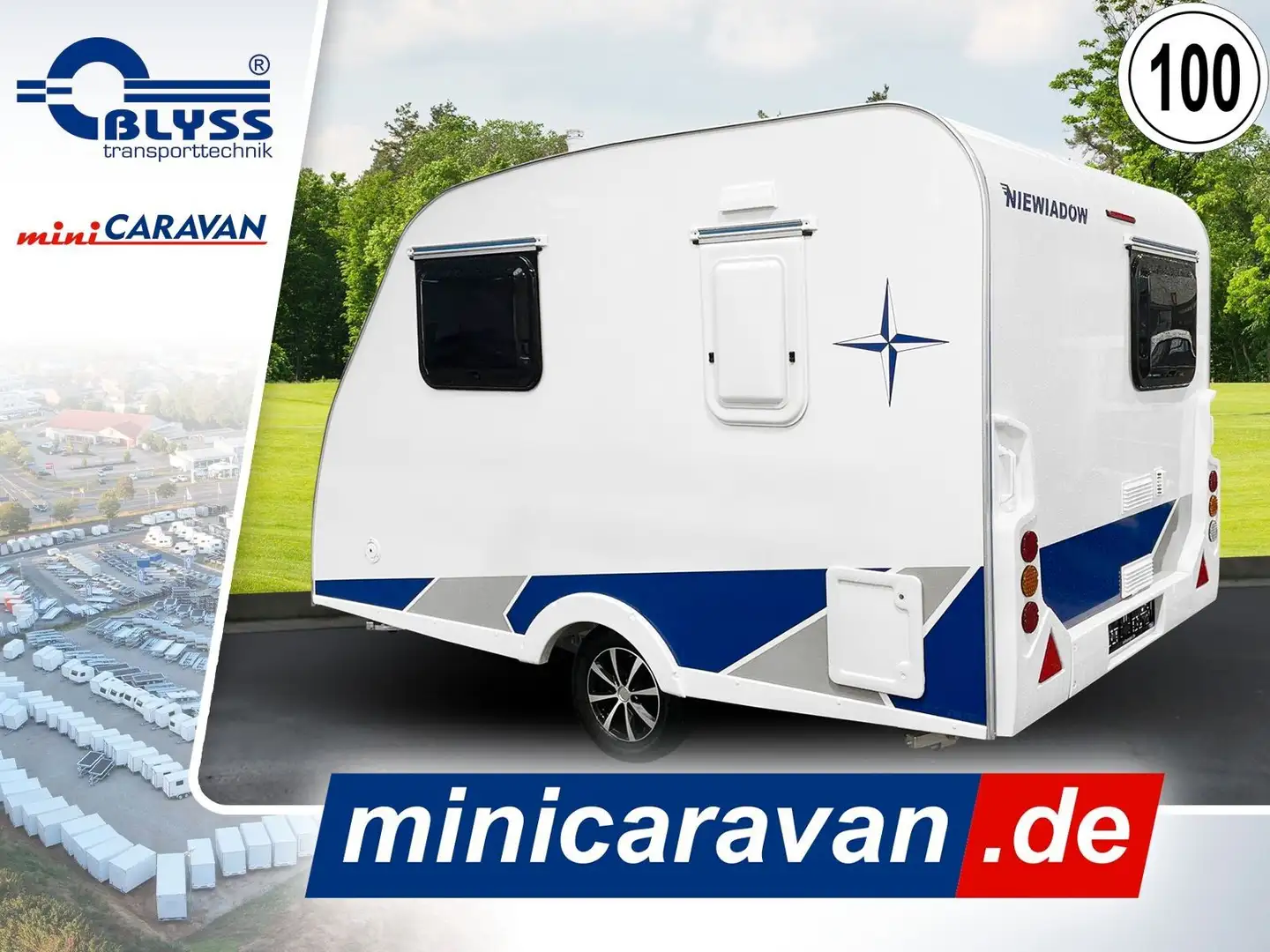 Niewiadow Wohnwagen Camping 295x190x184cm 850kg zGG Weiß - 1