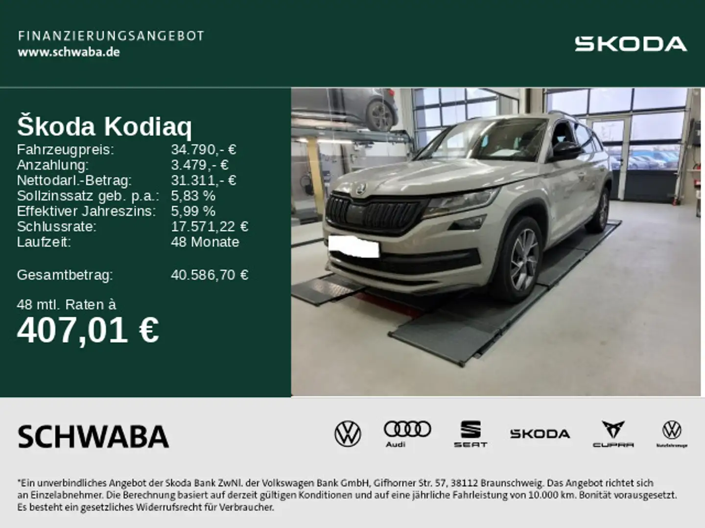 Skoda Kodiaq Sportline 2.0 TDI DSG *LED*AHK*DCC*CANTON Gris - 1