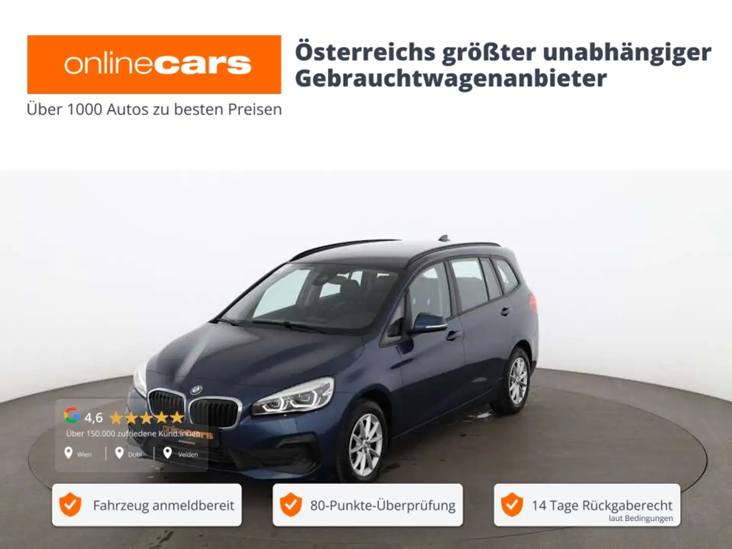 BMW 216 d Gran Tourer Advantage 7-SITZER LED NAVI TEMP Blau - 1
