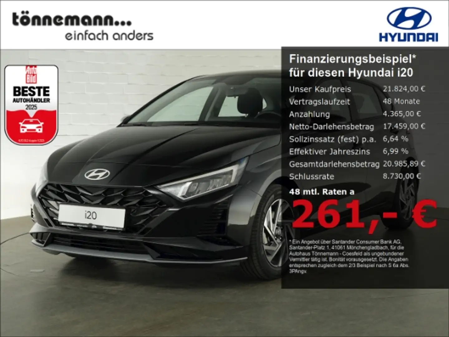 Hyundai i20 FACELIFT T-GDI TREND DCT+VOLL LED+NAVI+RÜCKFAHRKAM Noir - 1