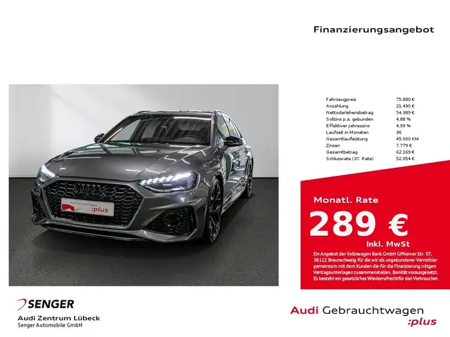 Audi RS4 Avant Pano Matrix RS Comp. B&O AHK 290 km/h