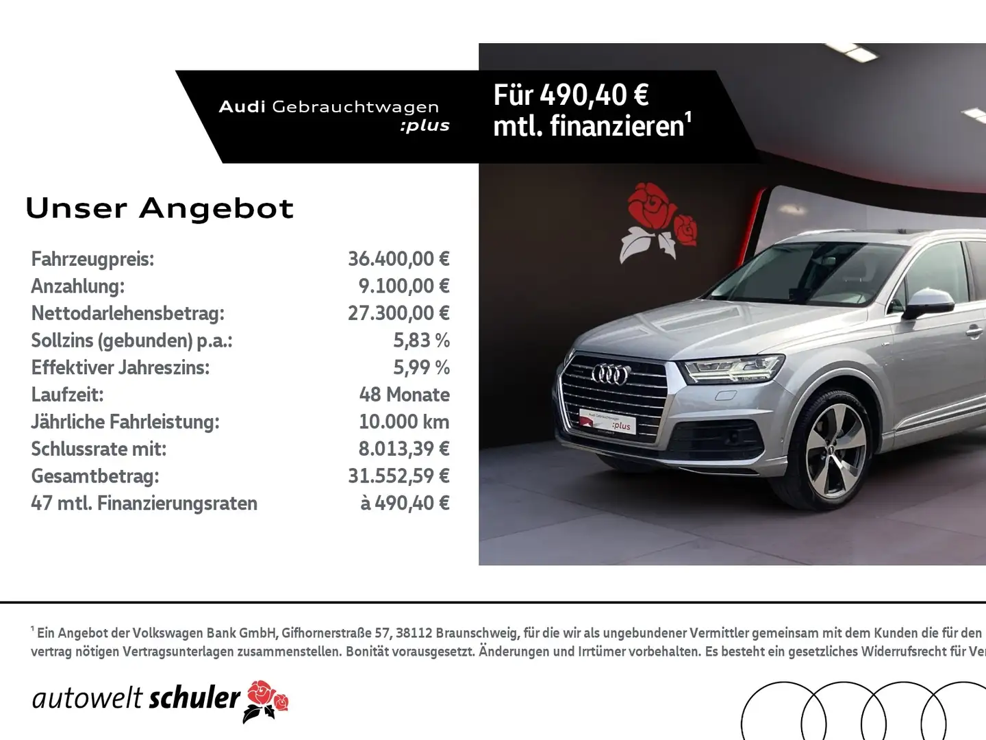 Audi Q7 3.0 TDI quattro S-line AHK Pano RFK Navi LED Stan Silber - 1