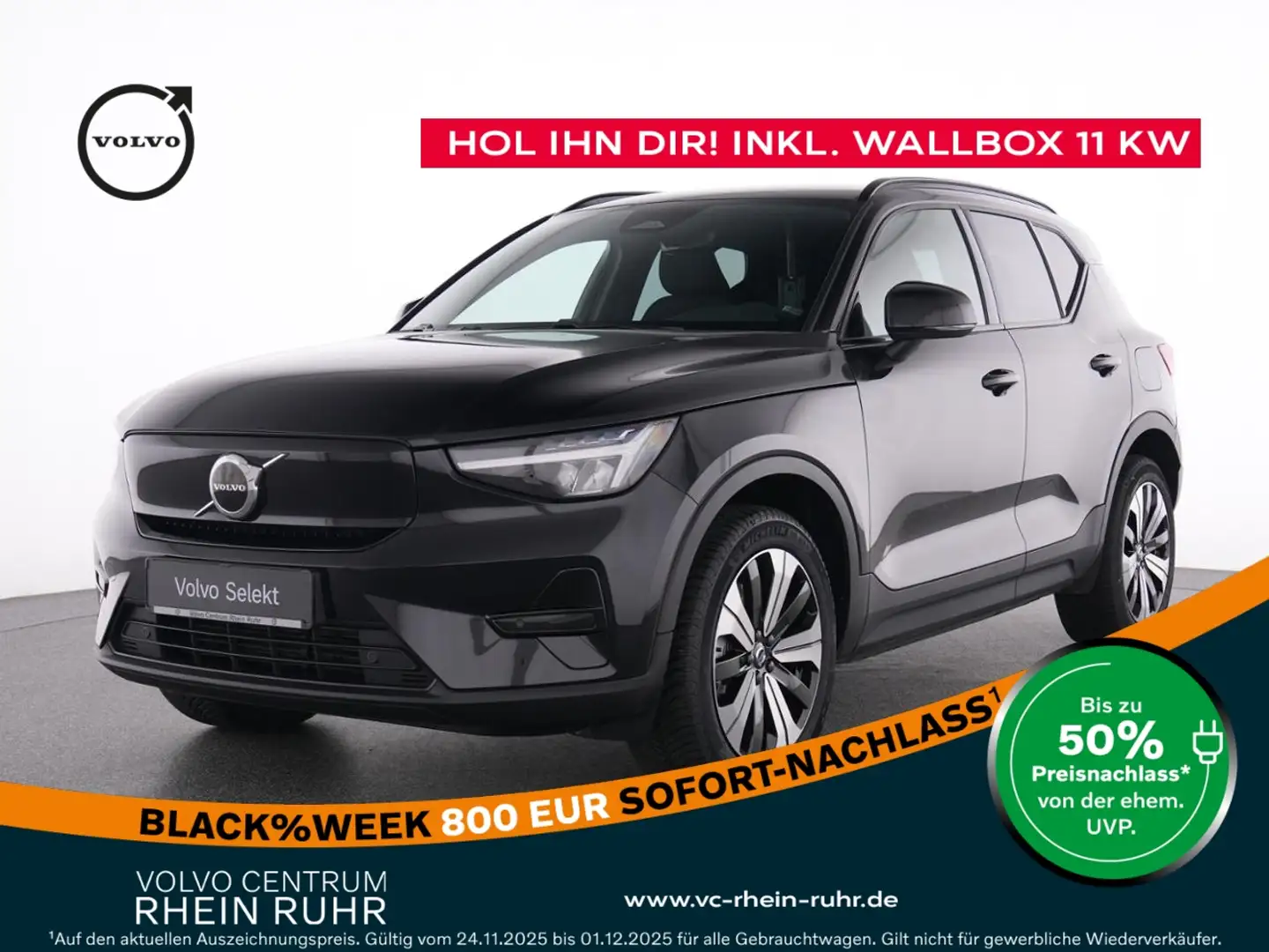 Volvo XC40 PURE ELECTRIC PLUS RECHARGE+BATTERIEZERTI Schwarz - 1