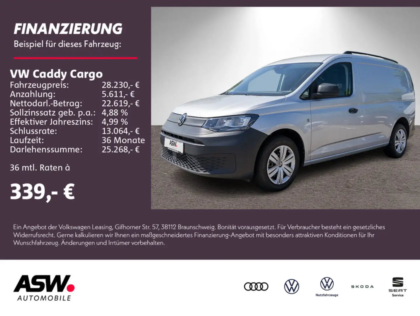Volkswagen Caddy Maxi 2.0 TDI NAVI SHZ PDC DAB+ Silber - 1