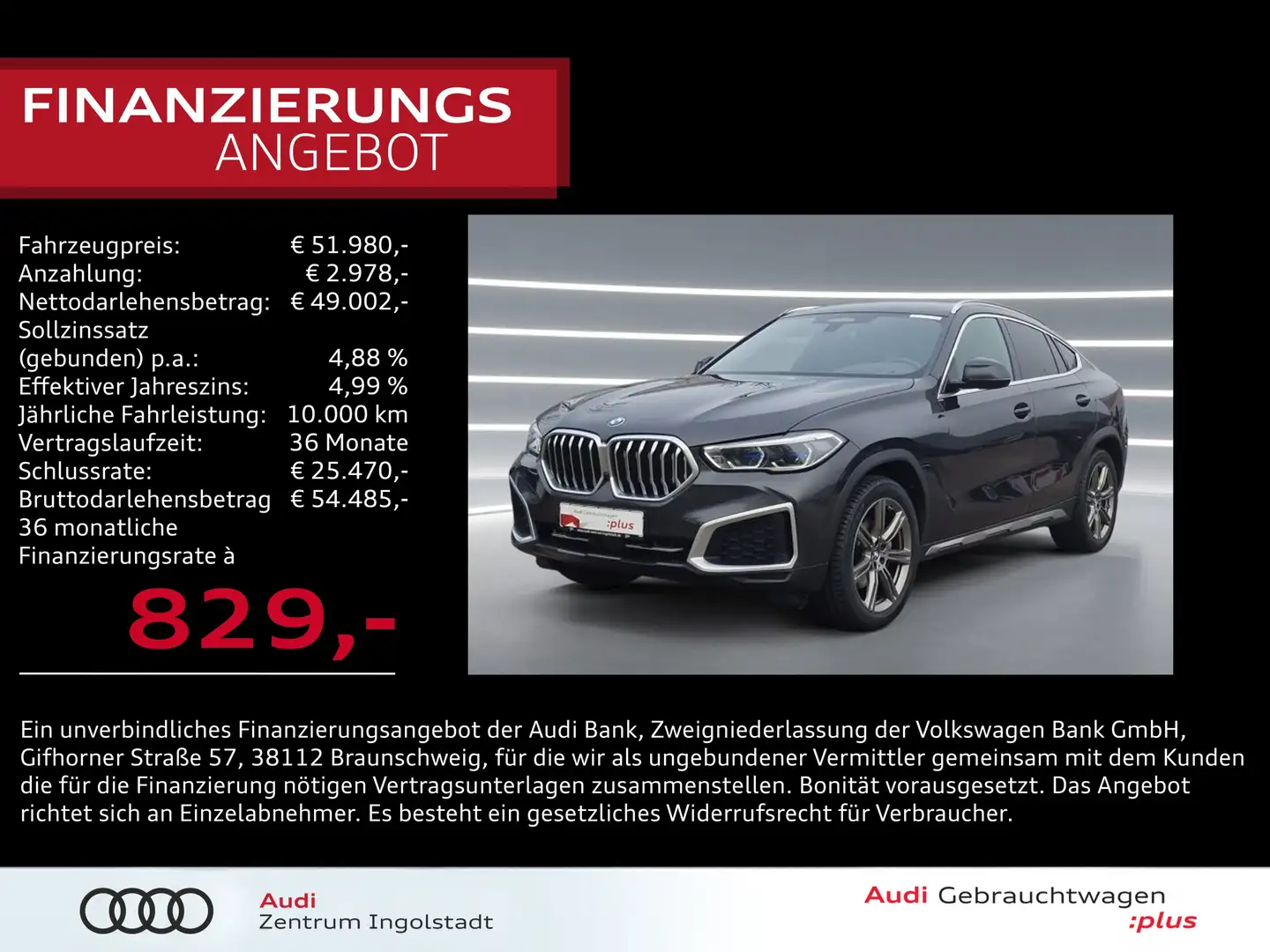 BMW X6 30d xDrive STHZG LED HuD KAM 20" xLine Grau - 1