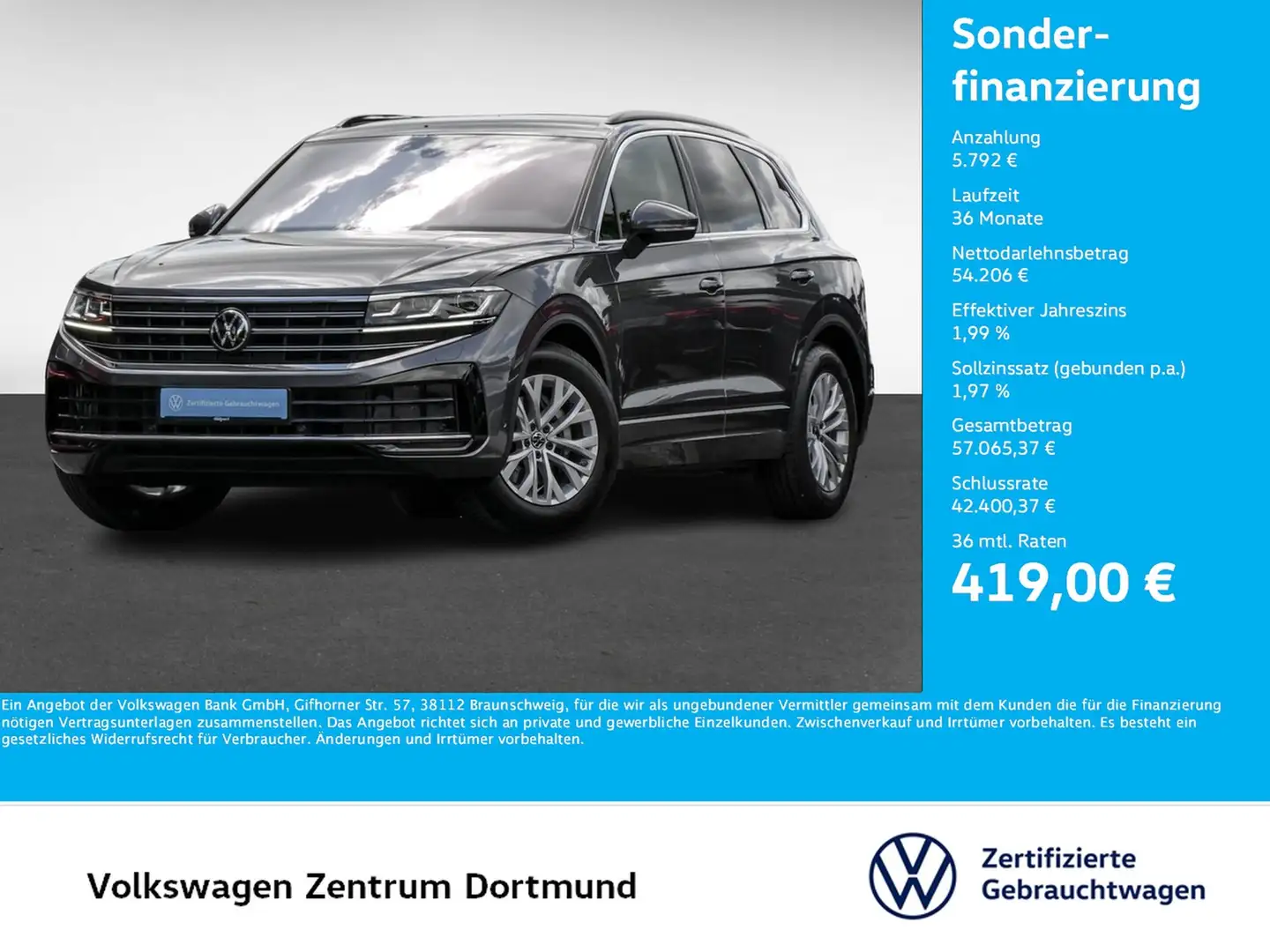 Volkswagen Touareg V6 Elegance LEDER NaviProMax KAMERA ACC Gris - 1