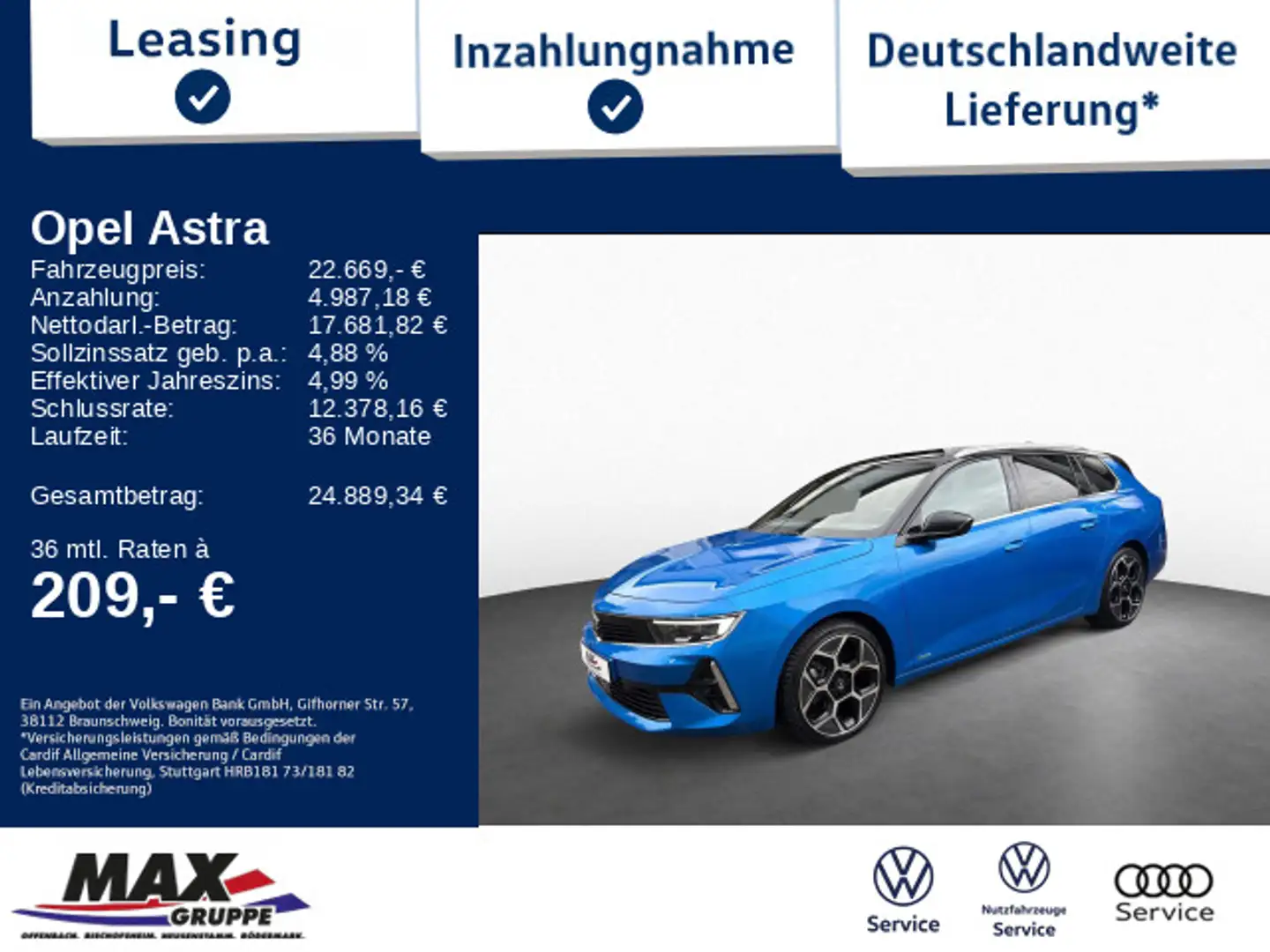 Opel Astra L 1.2 Turbo GS Line LED+PANO+DCP+KAMERA+HU Azul - 1