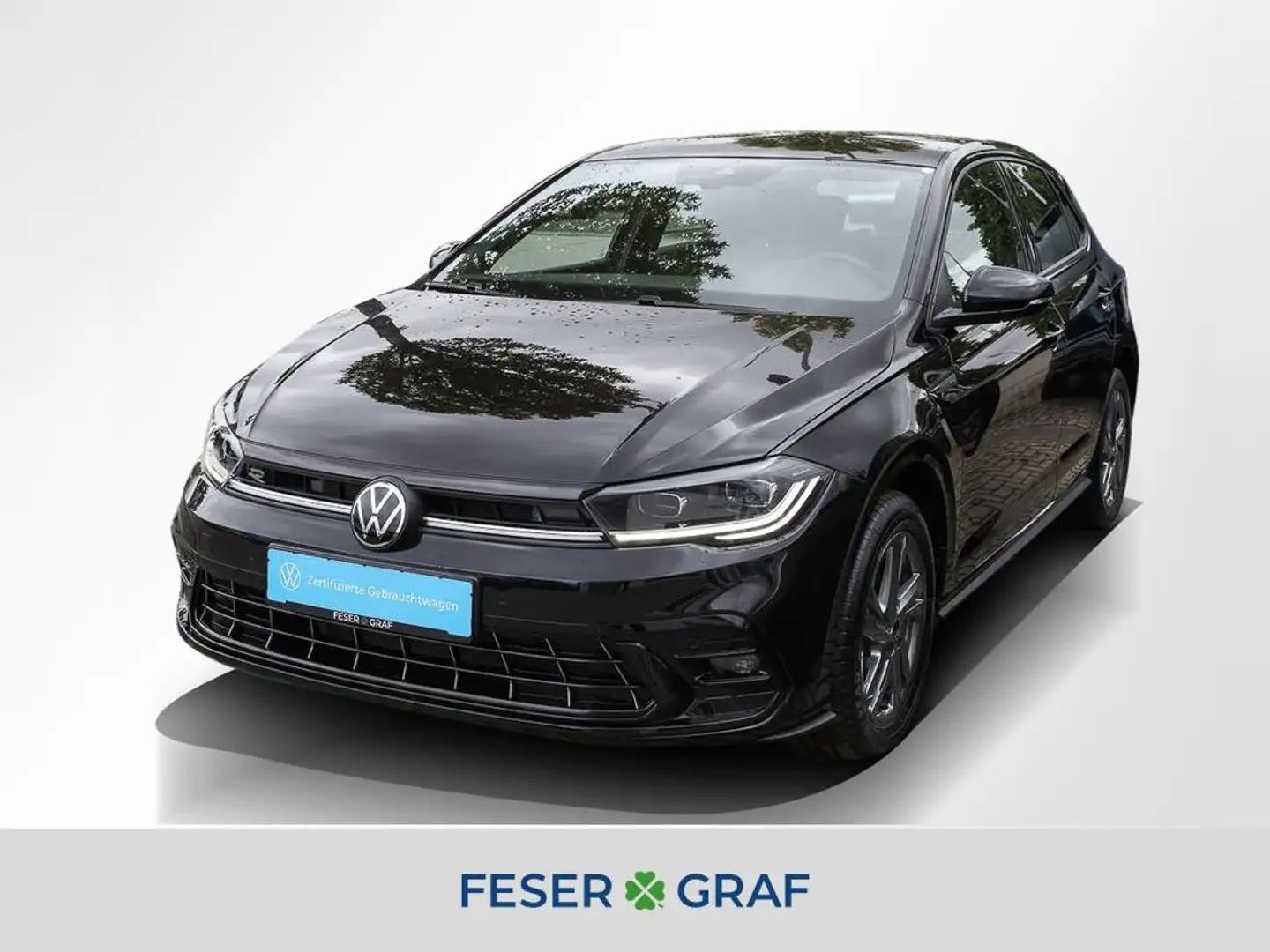 Volkswagen Polo 1.0 TSI R-Line DSG Matrix Navi RüKa Sitzh. Noir - 1
