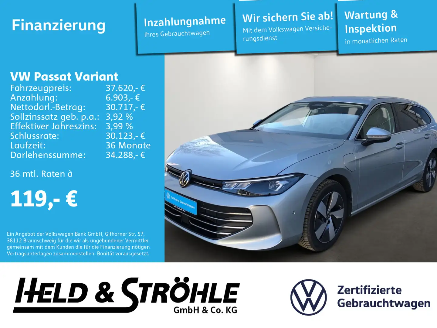 Volkswagen Passat Variant Business 1.5 eHybrid DSG AHK 18" Argent - 1