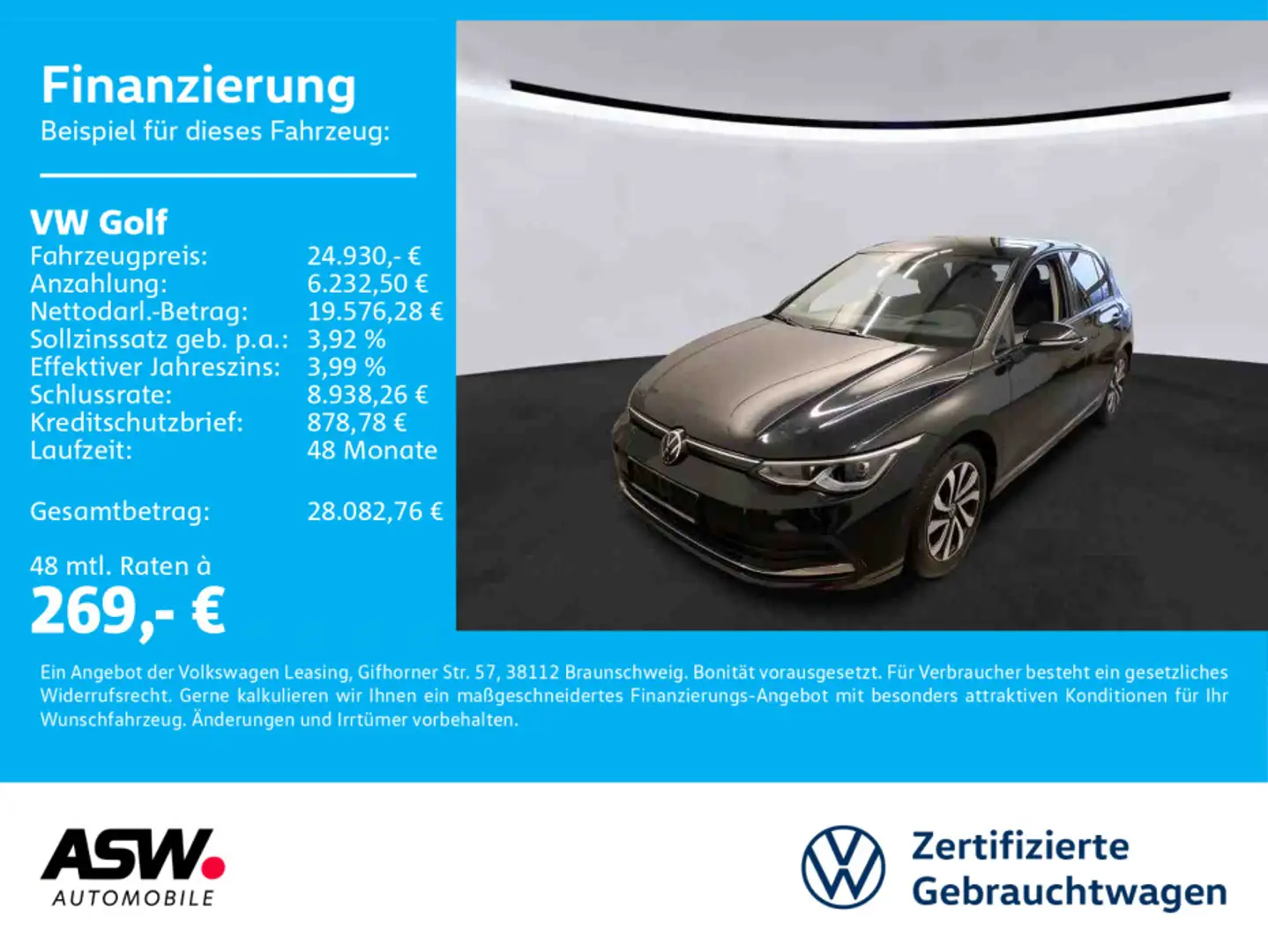 Volkswagen Golf Active 2,0 TDI DSG LED NAVI PANO AHK HUD Schwarz - 1