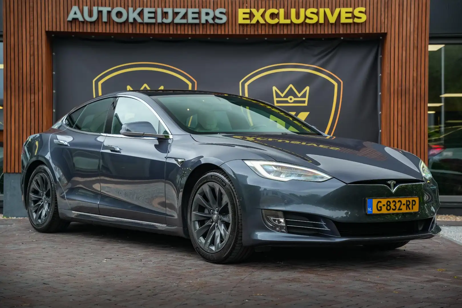 Tesla Model S Long Range Panodak Leer Adaptive Cruise Camera Aut Gris - 1