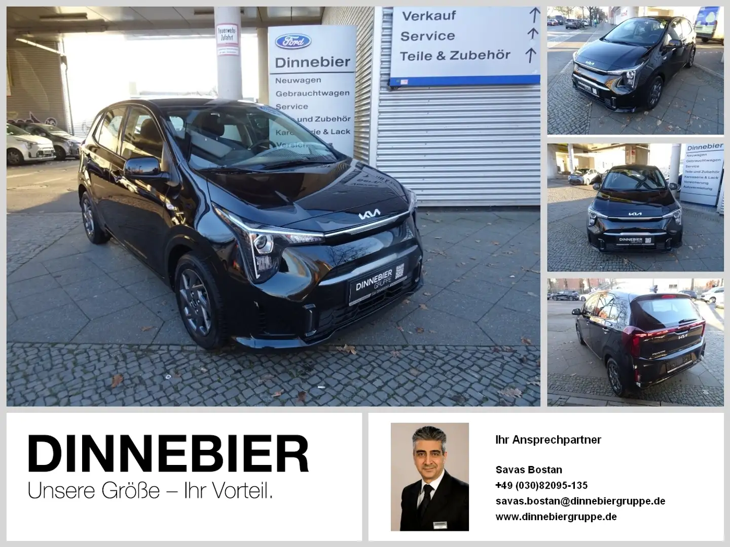 Kia Picanto 1.0 Vision Automatik+Navi+Kamera+SHZ Schwarz - 1