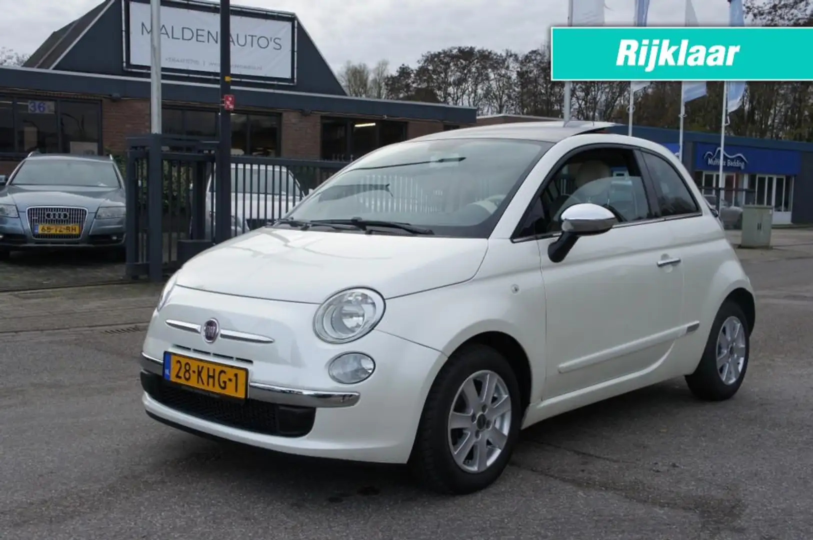 Fiat 500 1.2 LOUNGE LEDER/PARELMOER/PANORAMA-SCHUIFKANTELDA Beige - 1