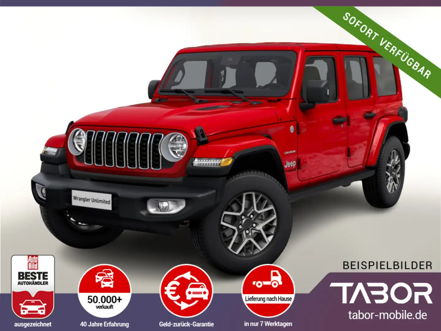 Jeep Wrangler 2.0 T-GDI 272 A8 4x4 Sahara MY24 Alpine Rot - 1