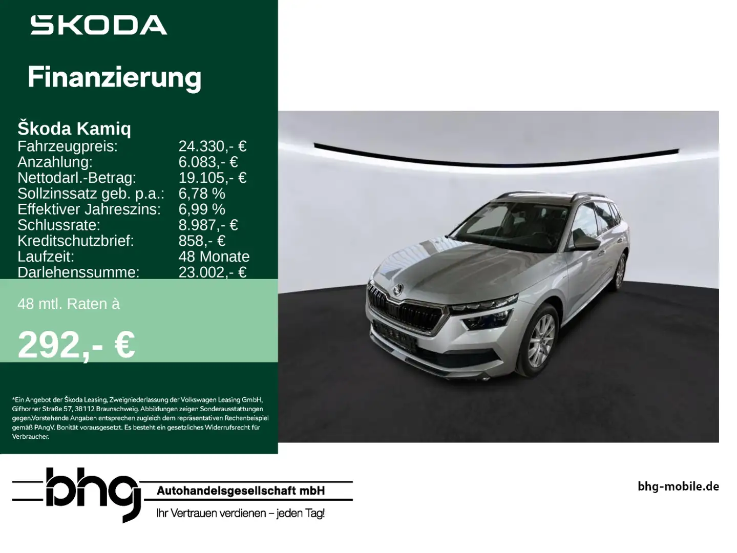 Skoda Kamiq 1.5 TSI DSG Clever Silber - 1