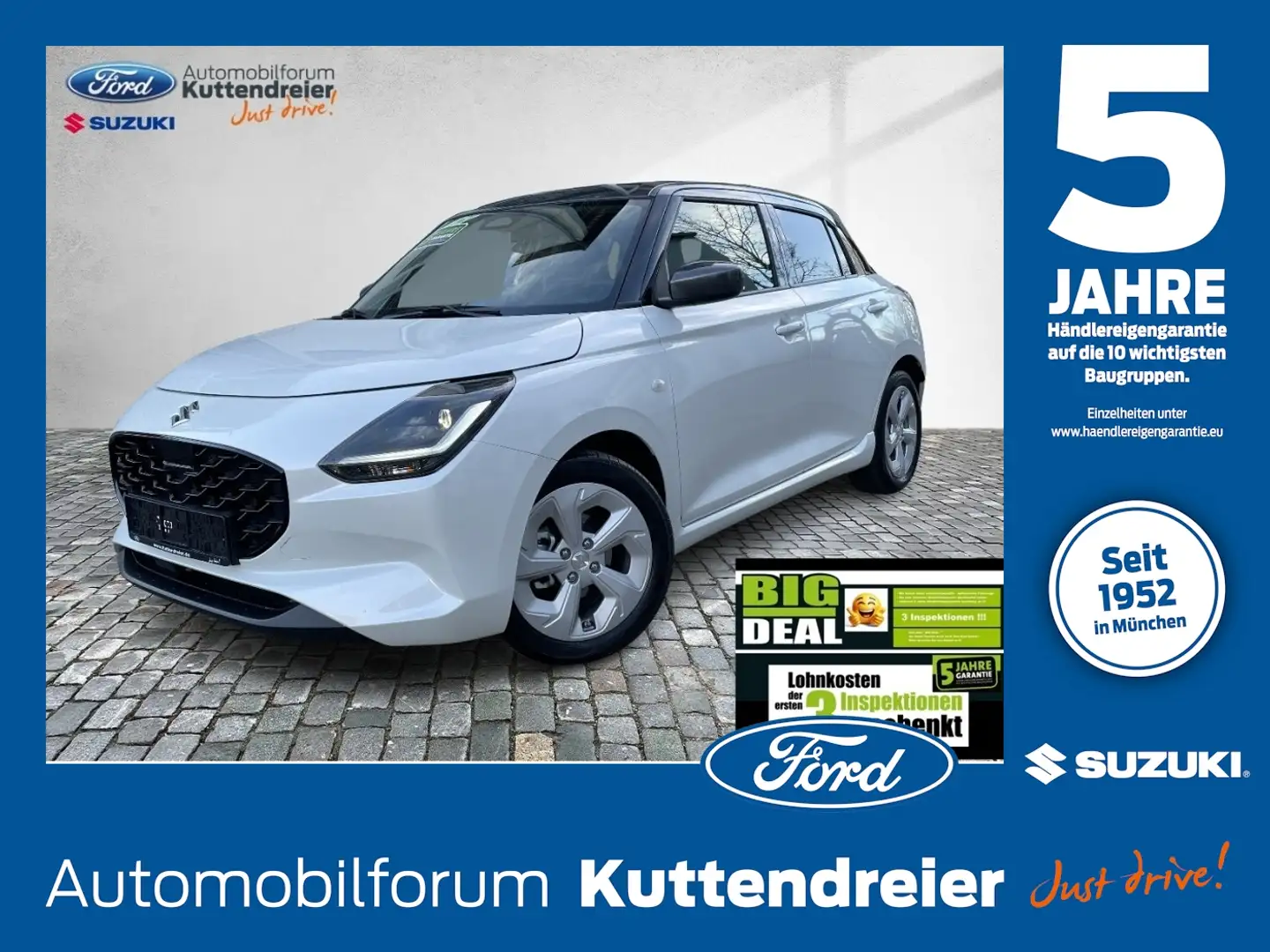 Suzuki Swift Comfort 5tg. Navi Kamera LED Klima ACC PDC Weiß - 1