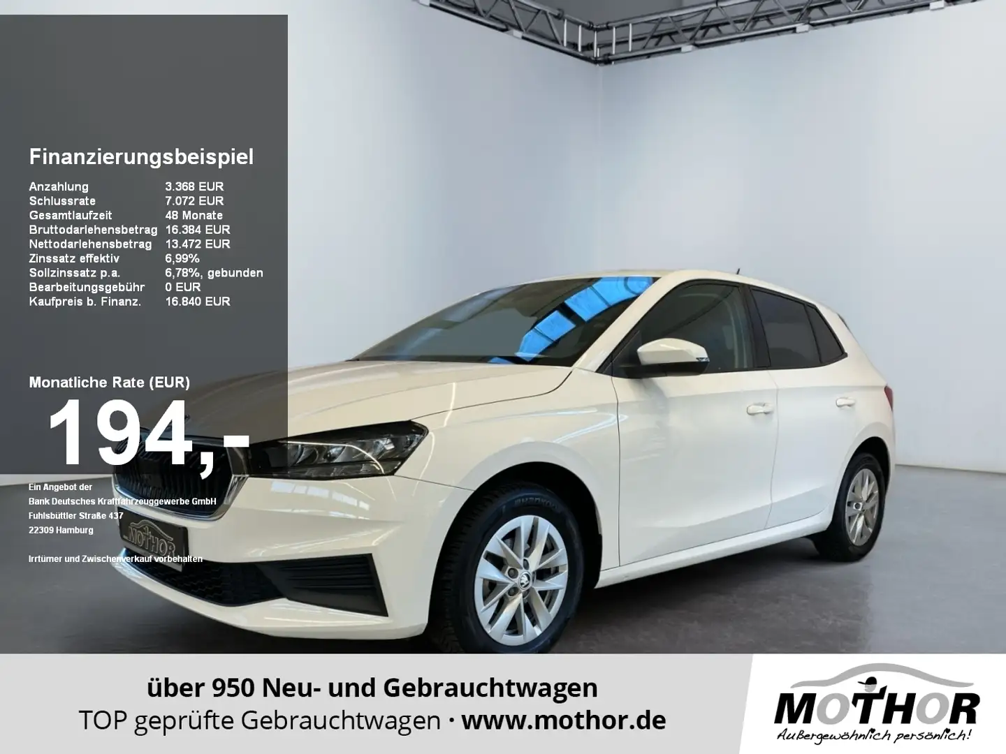 Skoda Fabia Active 1.0 MPI LM LED W-Paket PDC SHZ Blanc - 1