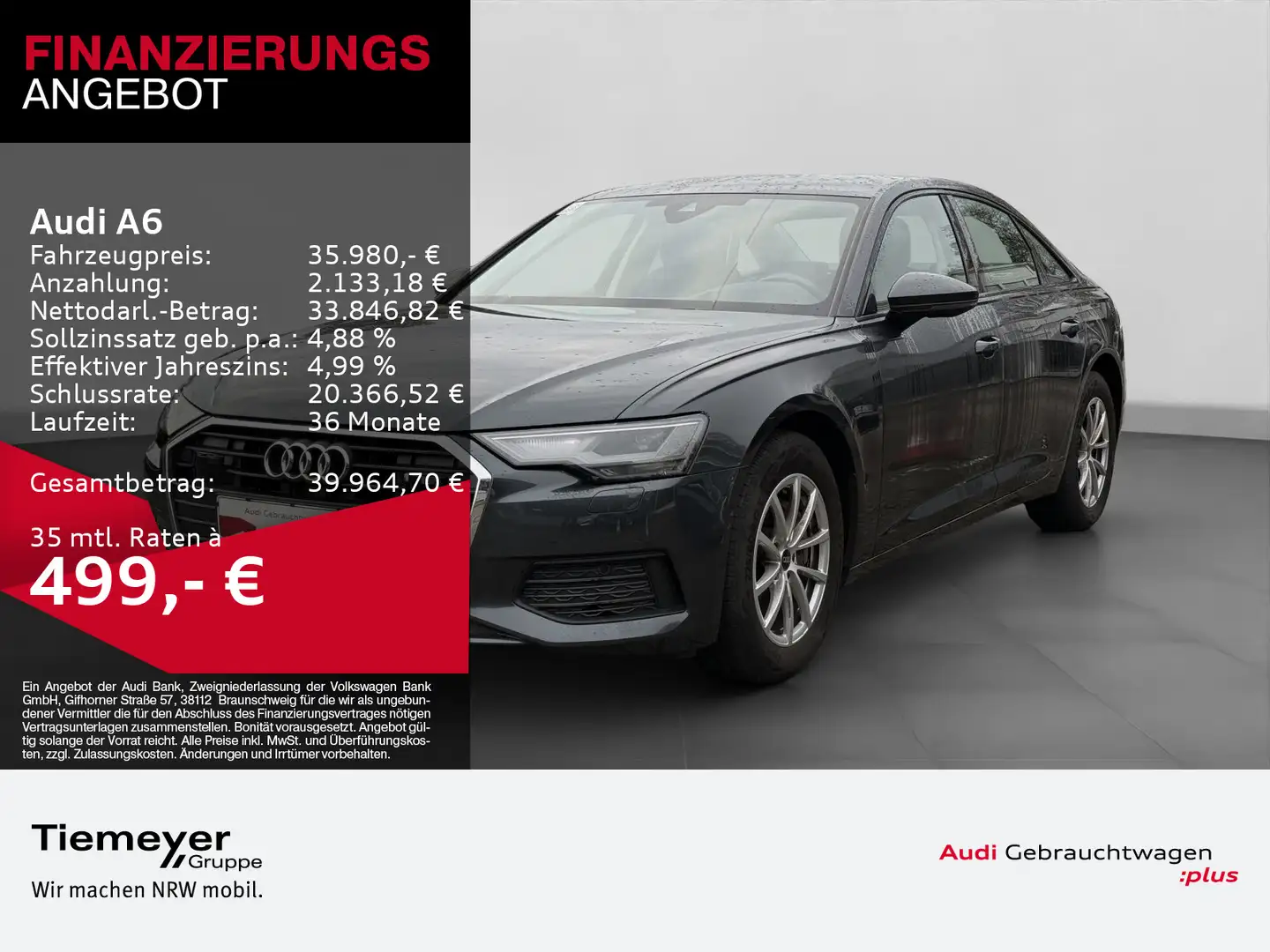 Audi A6 40 TDI STANDHZG HuD LEDER Grau - 1