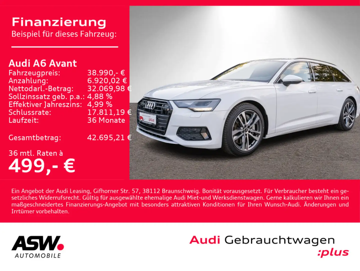 Audi A6 sport 50TFSI e quattro NAVI LED ACC SHZ Weiß - 1