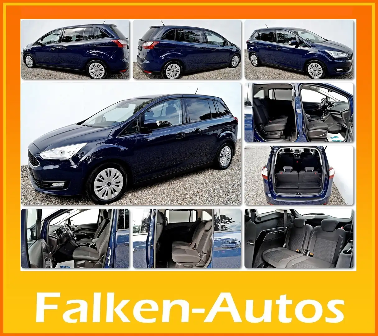 Ford Grand C-Max 1.5 ECOBOOST 7S !-ERSTBESITZ-! *AUCH MIT GARANTIE* Albastru - 1