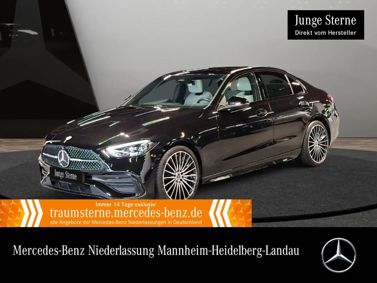 Mercedes-Benz C 180 AMG+NIGHT+PANO+360+LED+19"+TOTW+KEYLESS+9G Schwarz - 1