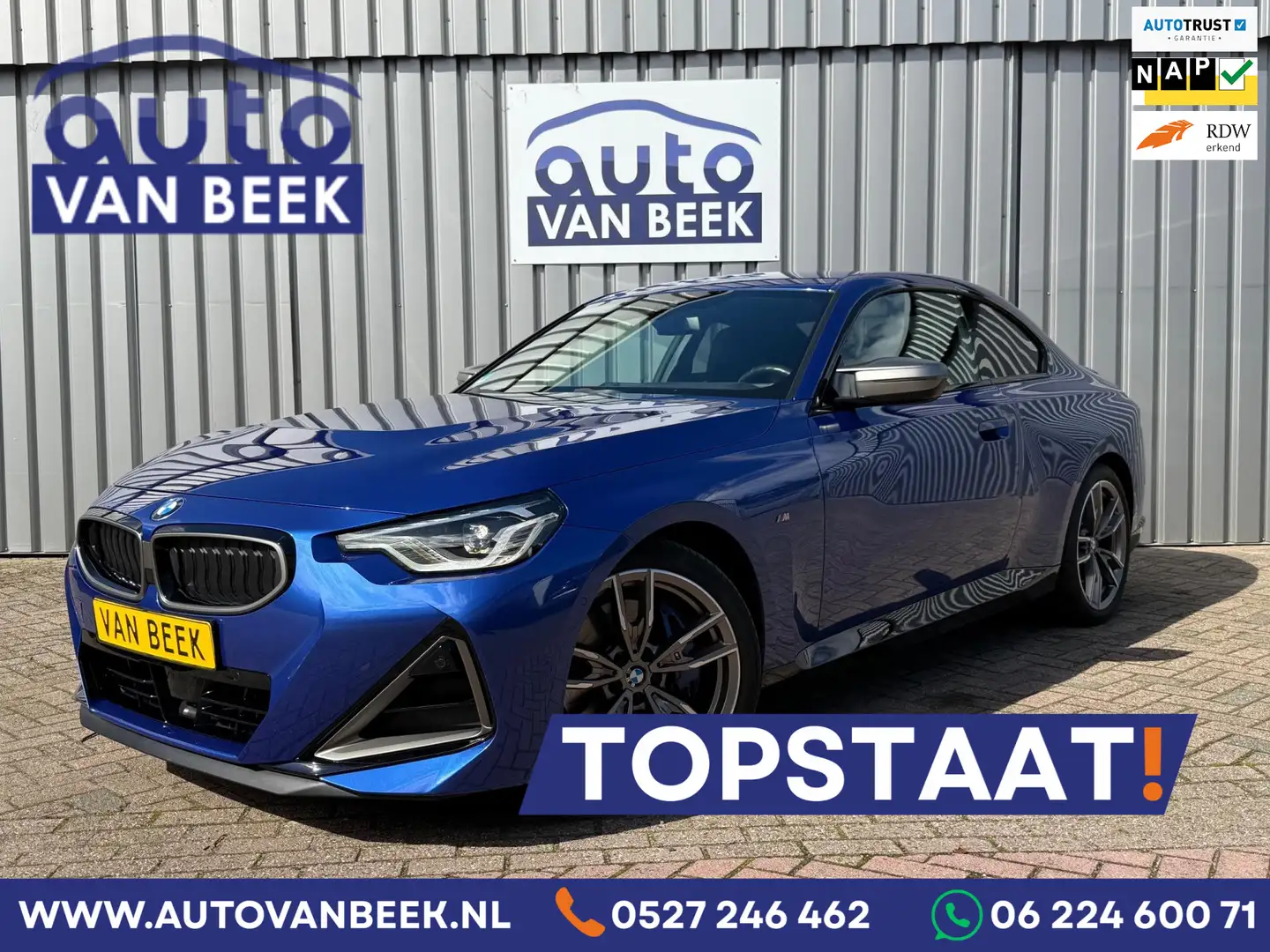 BMW 240 2-serie Coupé M240i xDrive|Carplay|ACC|H+K|keyless Blau - 1
