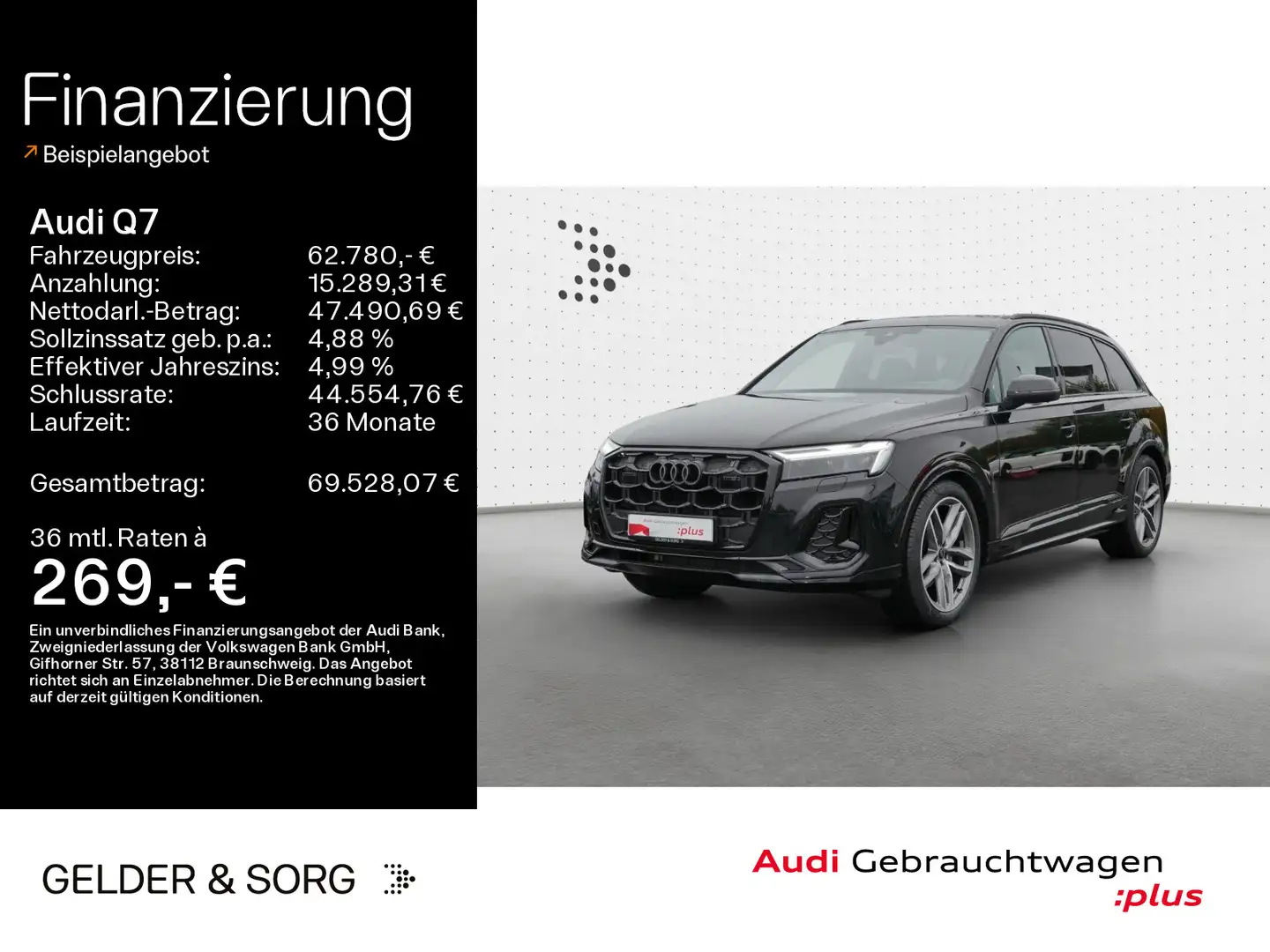 Audi Q7 45 TDI quattro S line Matrix*virtual*HuD*air* Noir - 1