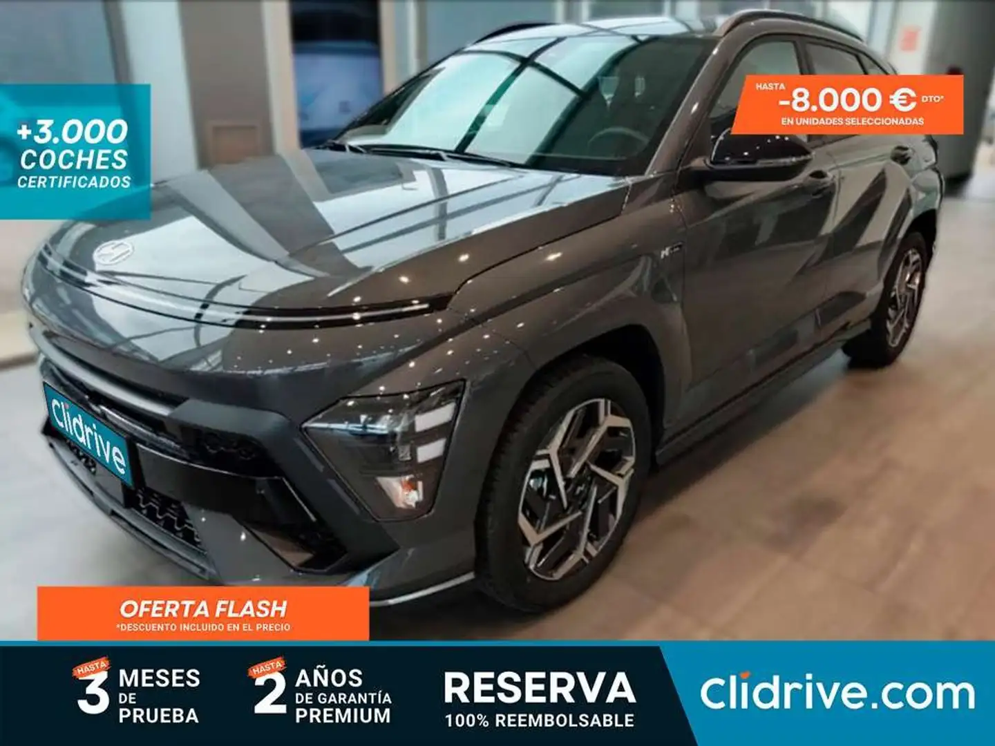 Hyundai KONA HEV 1.6 GDI Nline DT Gris - 1