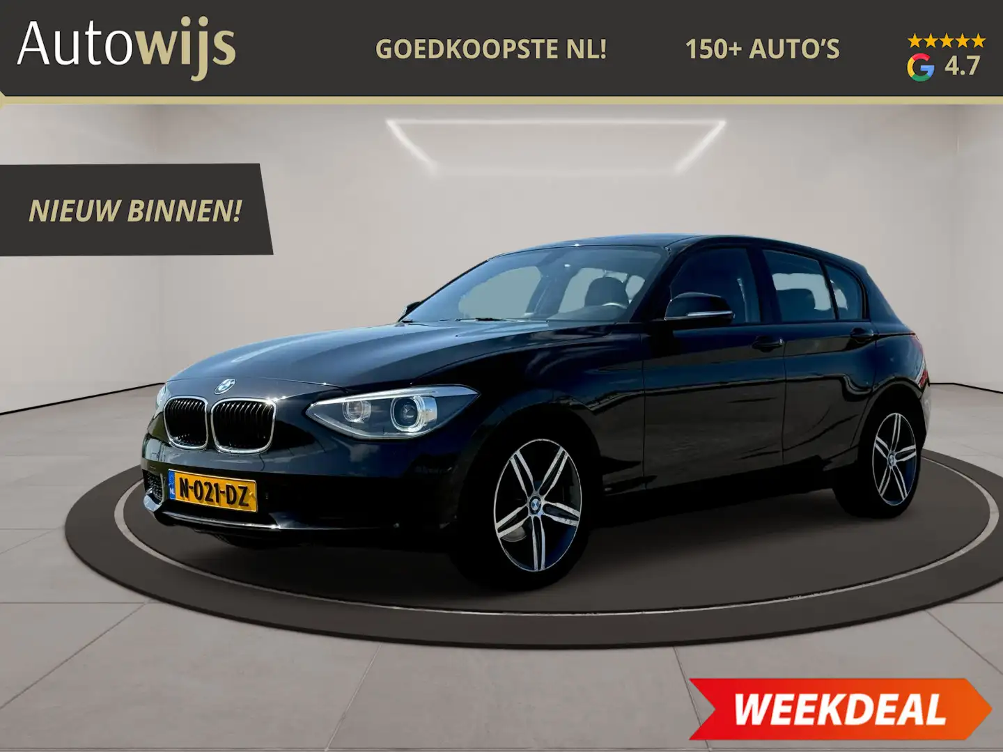 BMW 116 1-serie 116i High Executive|Leder|Xenon|Groot navi Zwart - 1
