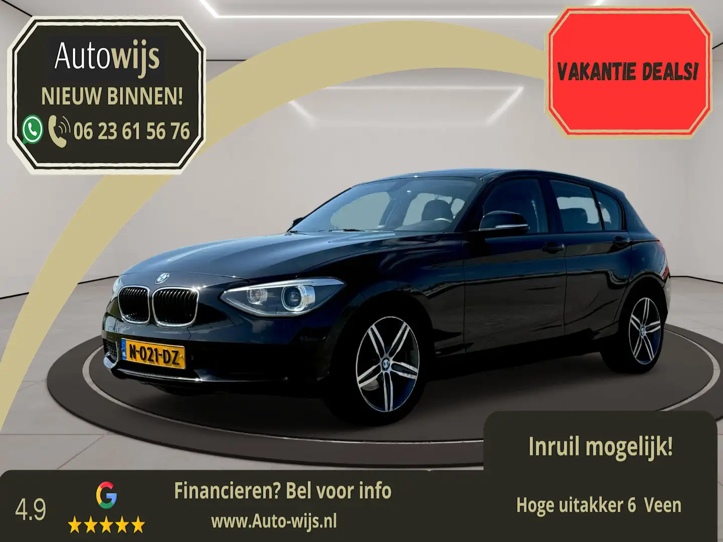 BMW 116 1-serie 116i High Executive|Leder|Xenon|Groot navi Negru - 1