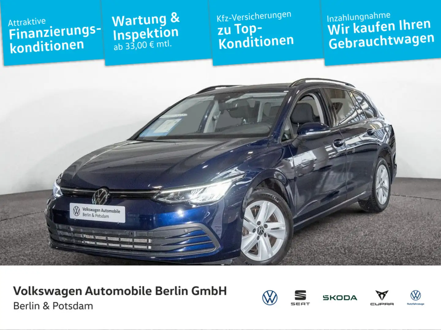 Volkswagen Golf Variant Golf VIII Variant 2.0 TDI Life Nav LED SHZG APP Blau - 1