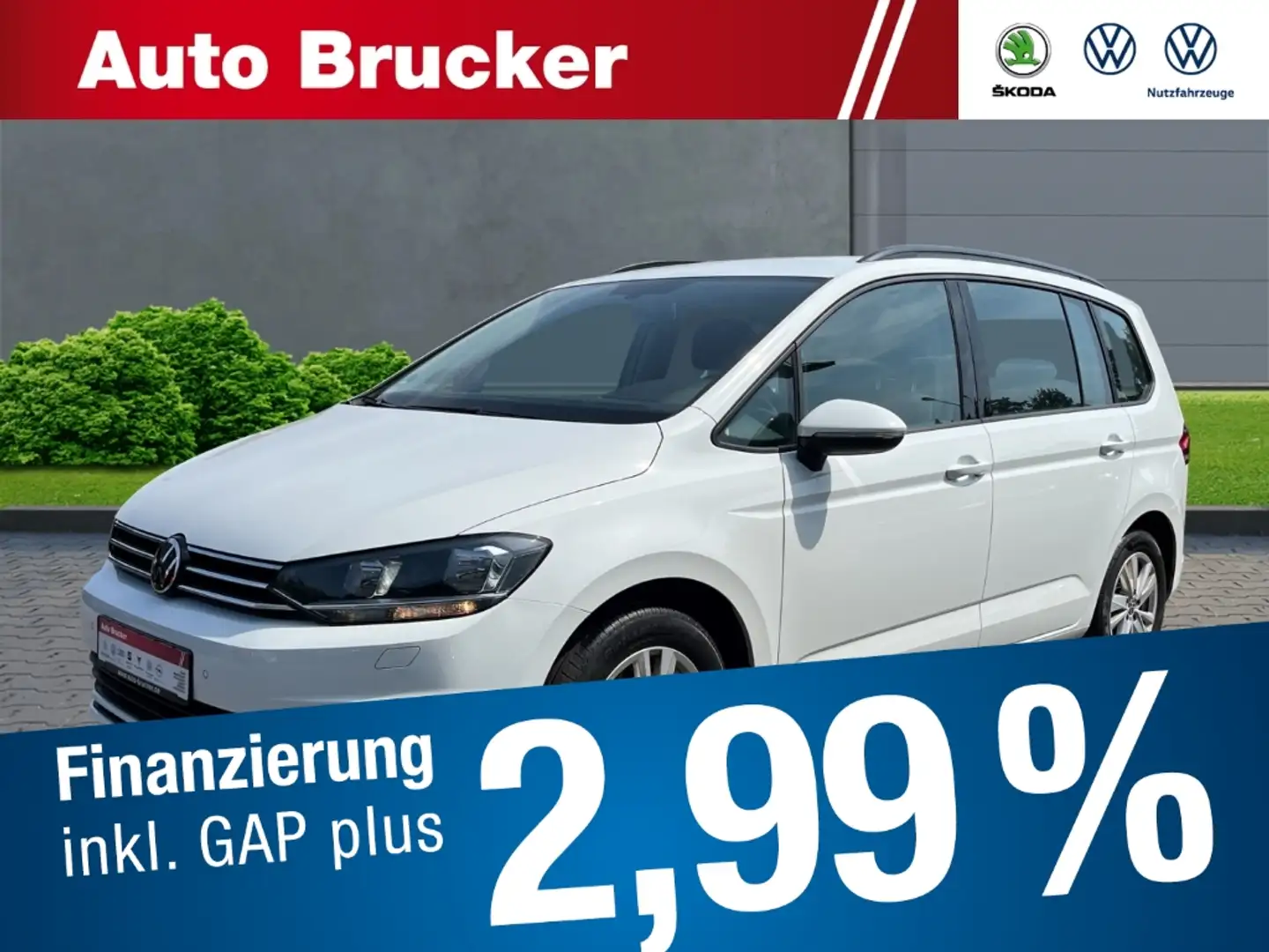 Volkswagen Touran Comfortline 1.5 TSI+DSG+Navi+RFK+SHZ+3-Zonen-Klima Weiß - 1