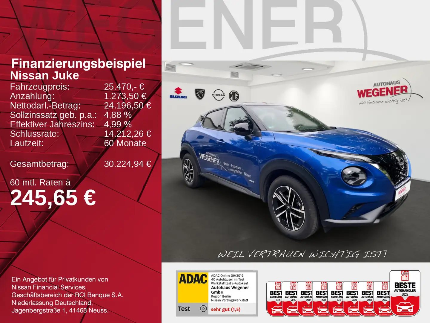 Nissan Juke JUKE N-CONNECTA  1.6 HYB 143PS LED LHZ SHZ PDC F Bleu - 2