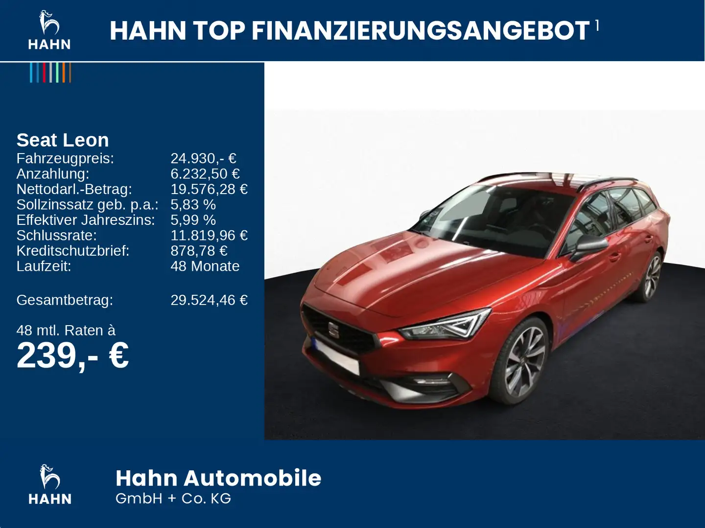 SEAT Leon Sportstourer 1.5eTSI DSG FR AHK ACC LED PLA Rot - 2