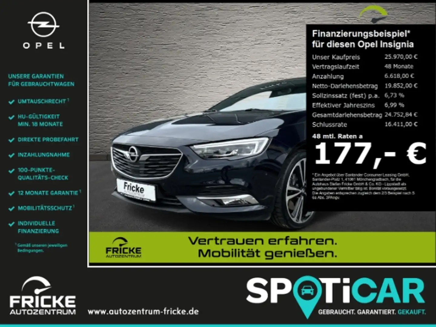Opel Insignia GrandSport 4x4 Leder+Navi+Head-UP+MatrixLicht Blauw - 1