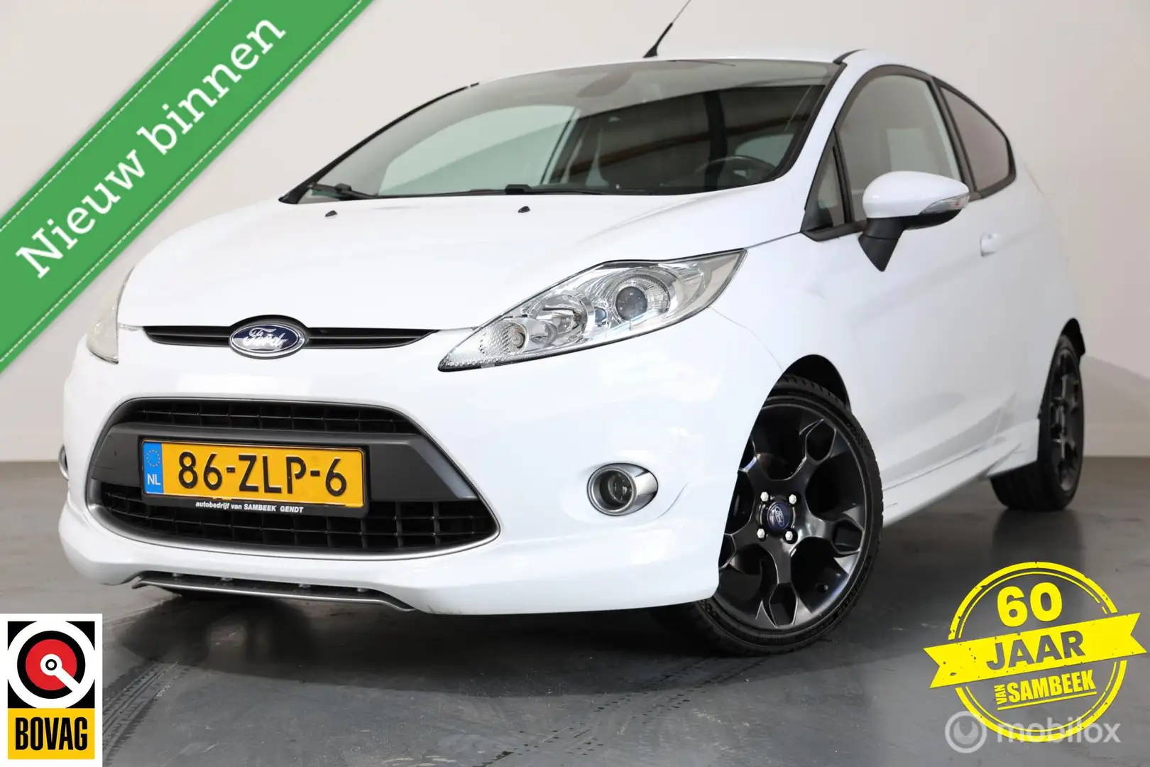 Ford Fiesta 1.6- STOELVERWARMING -ZWARTE VELGEN-VOLONDERHOUD Wit - 1