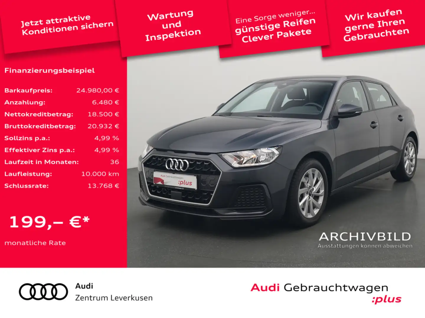 Audi A1 Sportback advanced VIRT KAM SHZ PDC PORT N Grau - 1