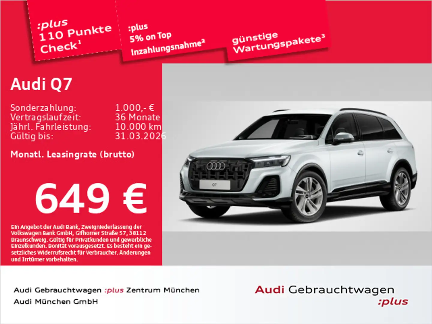 Audi Q7 45 TDI qu. 7-Sitzer/HUD/Matrix/Luftfed/Kamera Argent - 1
