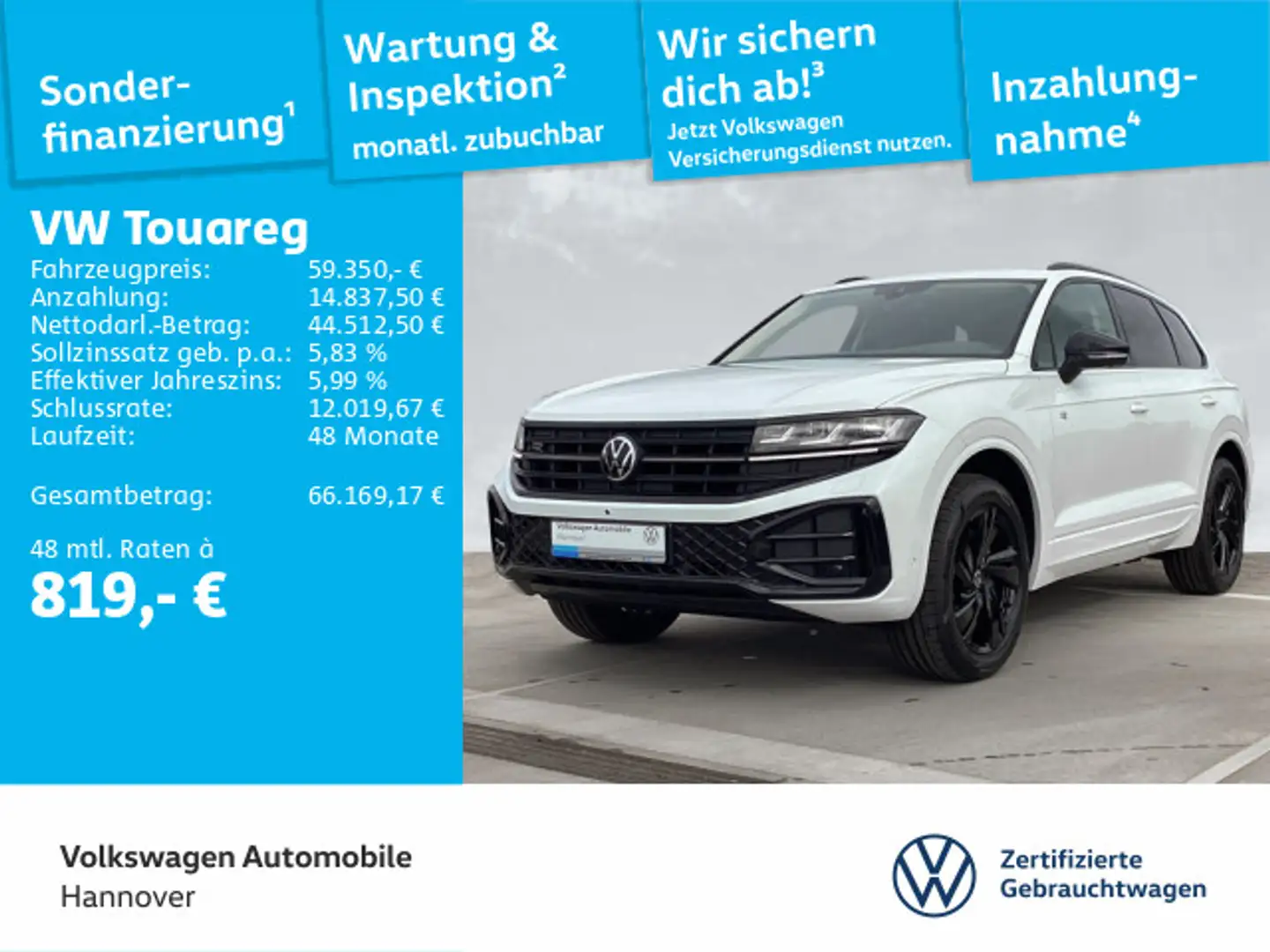 Volkswagen Touareg R-Line 3,0 l V6 TDI SCR 4MOTION 170 kW ( Weiß - 1