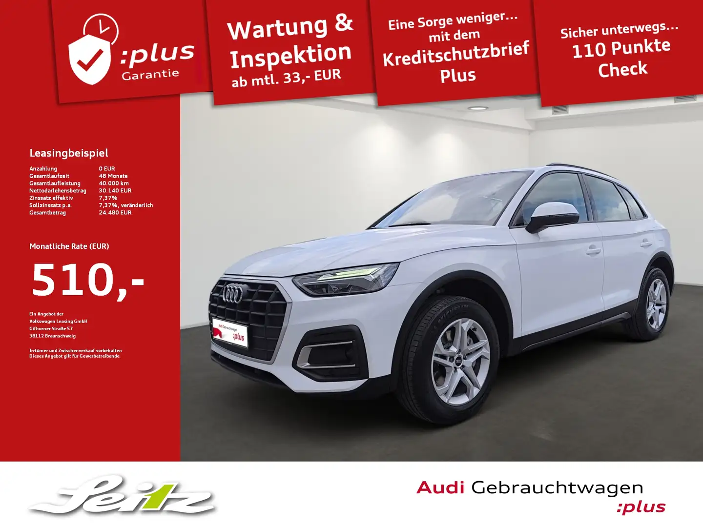 Audi Q5 50 TFSI e quattro *LED*PDC*NAVI*SITZH* Blanc - 1